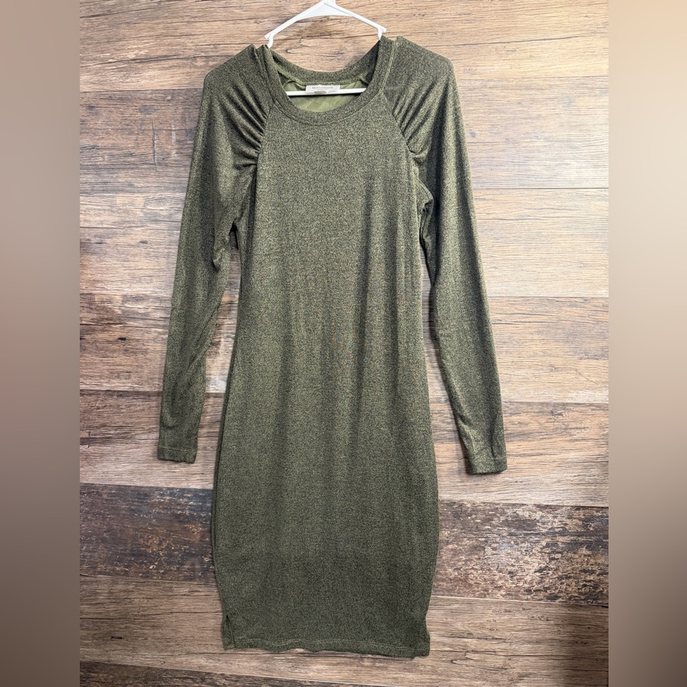 Motherhood Maternity Olive Green Long‎ Sleeve Dress
